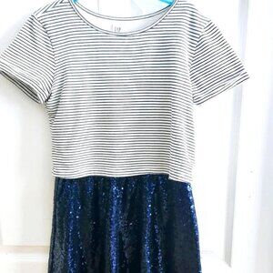 Gap Striped Tpp Sequin Skirt Dress